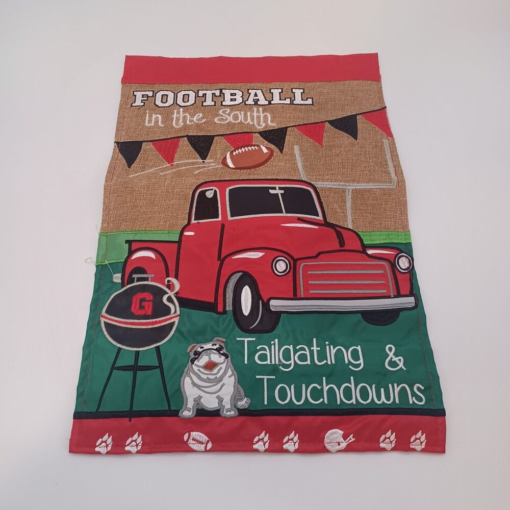 Georgia Bulldogs yard garden flag 12x18in Embroidered tailgating touchdowns - Picture 2 of 4